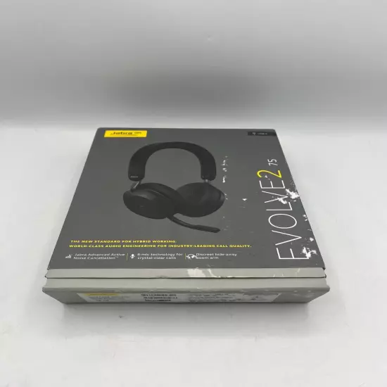 Original Jabra Evolve 2 75 27599-999-899 USB-C UC Stereo Black Wireless Headset