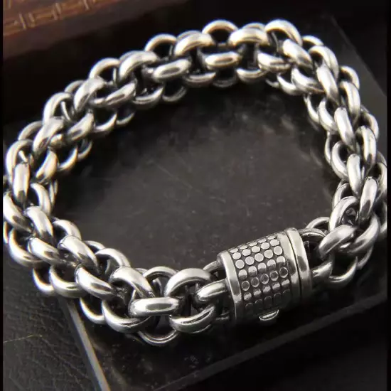 New 925 Silver Bangle Bracelet Chain Popular Vintage Bracelets Mens Gift-68