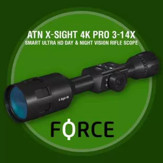 ATN X-Sight 4K Pro 3-14x Smart Day/Night Rifle Scope iOS or Android Apps Wi-Fi