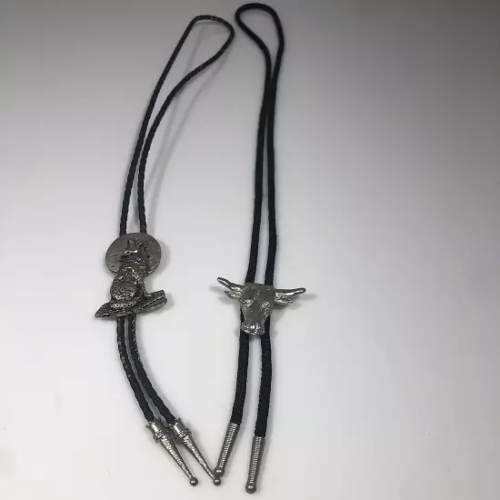 Assorted Styles Vintage Bolo Ties Lot Of 2