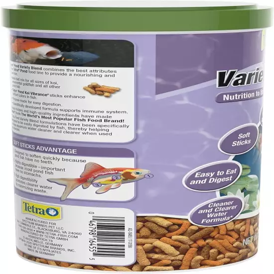 Tetra Pond 16455 Variety Blend Food, 5.29-Ounce, 1-Liter