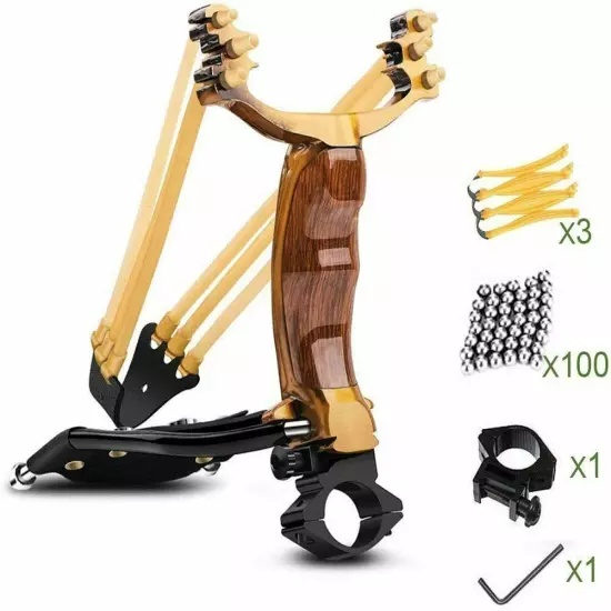 Pro Hunting Fishing Slingshot Powerful High Velocity Catapult Laser Shoot Set 