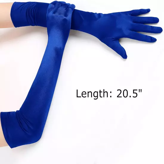 Long Opera 1920S Satin Gloves for Women Elbow Length Party Costume Gloves