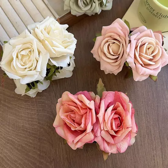 Simulation Flower Rose Hair Claw Headdress Hair Clip Claw Clamp Wedding *