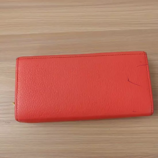 Roberta Di Camerino Wallet Leather Logo Folding Pink Peach Salmon Giada Italy