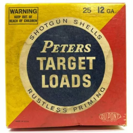 1960's Peters Target Loads 12 Ga EMPTY Ammo Box 5519-N