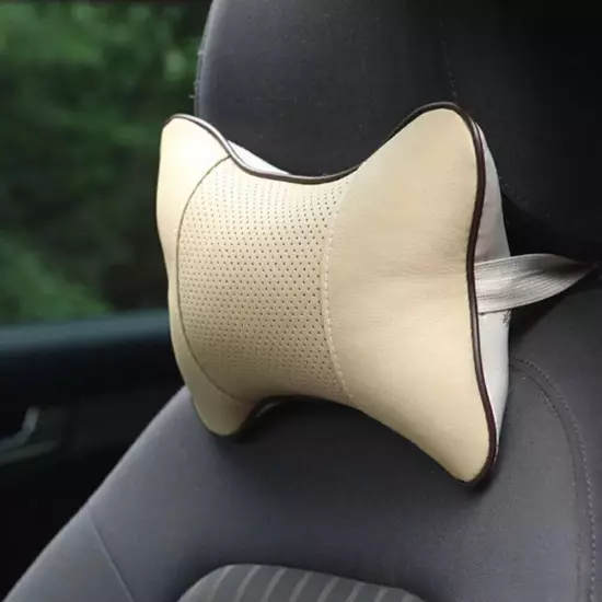 Car Neck Pillows Both Side Pu Leather Headrest For Head Pain Car Pillow C7X2