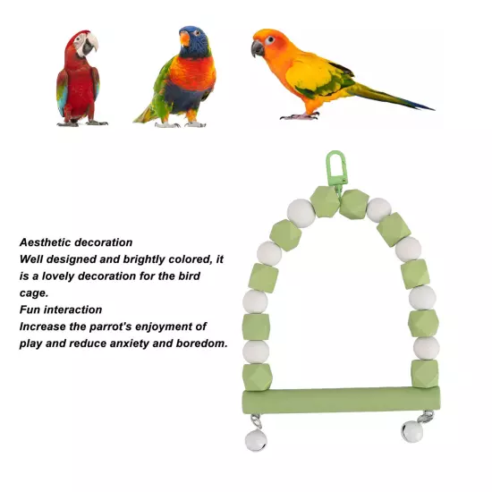 Wooden Bird Swing Perch Toy Hanging Parrot Standing Toy Claws Grinding