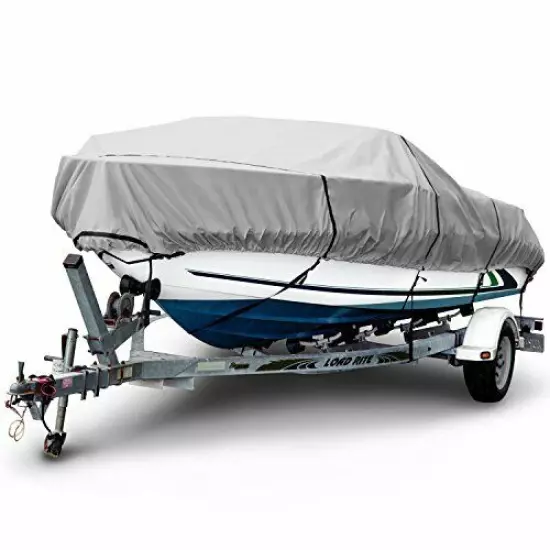 B601x6 600 Denier Vhull Runabout Boat Cover Gray 20' 22' Long 106Beam Width 