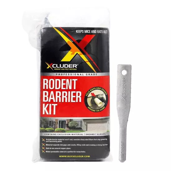 Rodent Control Fill Fabric, Large DIY Kit with Inspection and Fit Tool, Stain...