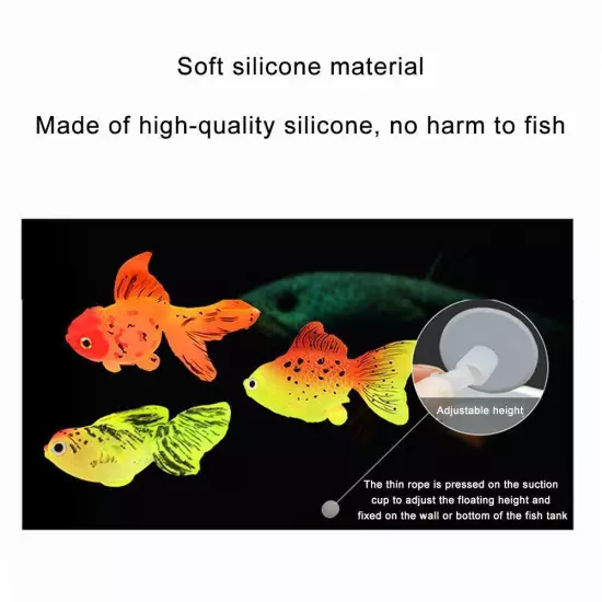 1pc Fish Tank Fish Glow Dark Goldfish Fake Fish Artificial Floating Moving H1G8