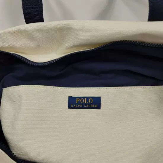 Polo Ralph Lauren Canvas Duffel Mens Shoulder Strap Leather Embroidered $248