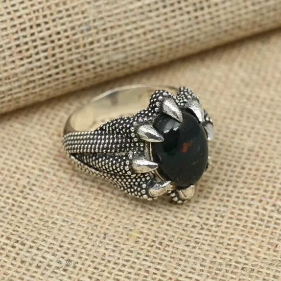 Designer Bloodstone Ring Statement 925 Sterling Silver Handmade Men's Ring QA-31