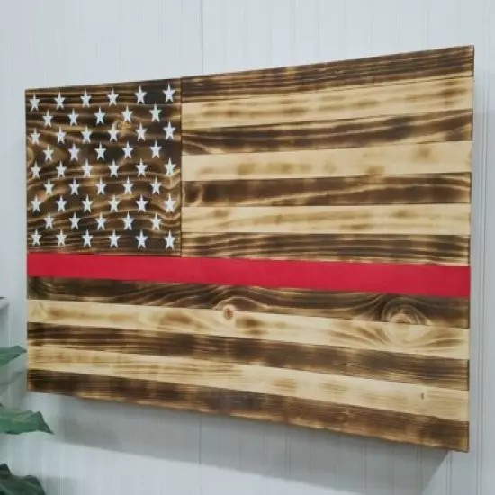 THIN RED LINE AMERICAN FLAG GUN CONCEALMENT CABINET SECRET HIDDEN STORAGE CASE 