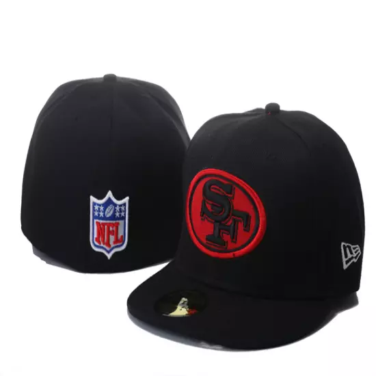 San Francisco 49ers Fitted Hat 2024 New Style Football Cap Mens Flat Brim Cap