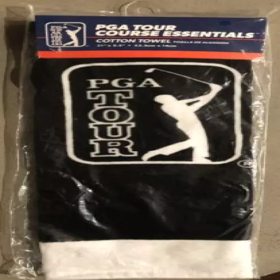 PGA Tour Cotton Clip On Golf Towel One Size Black