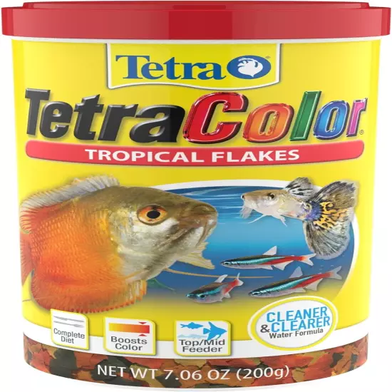 Tropical Flakes, Color Boosting Fish Food, Nutritionally Balanced Diet for Tropi