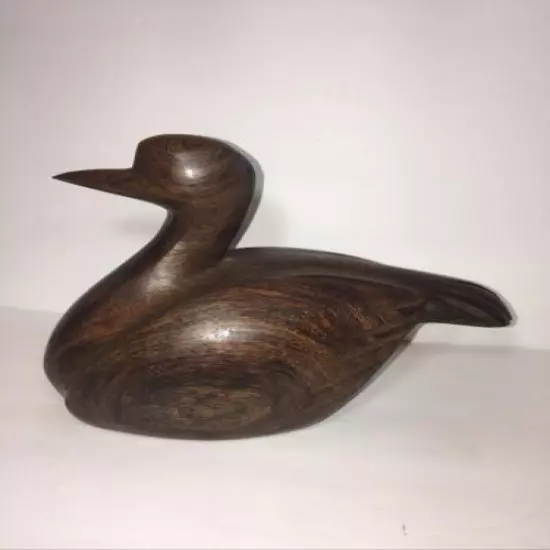 Vintage Wood Carved Shorebird Bird Duck Decoy Ironwood? Heavy Wooden Sculpture