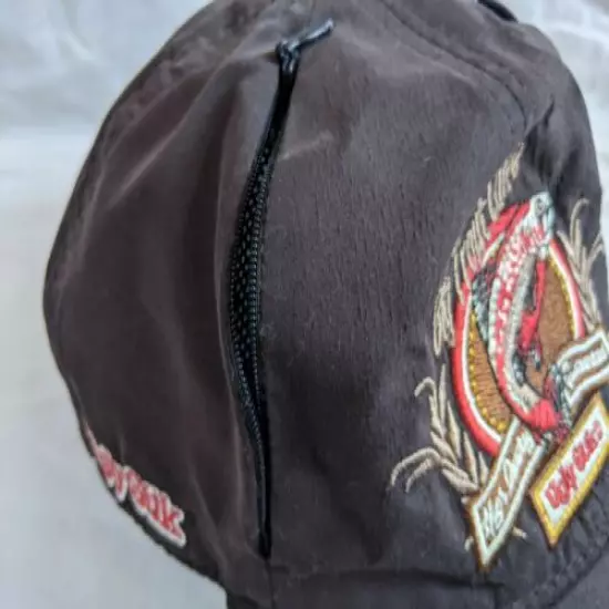 vintage UGLY STIK big trout lake HAT cap osfa ZIPPER POCKET VENT strapback