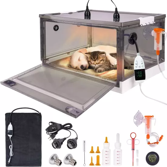 Puppy Incubator with Heating and Oxygenator, Incubator for Puppies, Kitten Incub