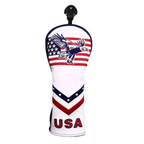 USA Flag with Eagle Pattern Golf Club Driver Fairway Wood Hybrid Head Cover