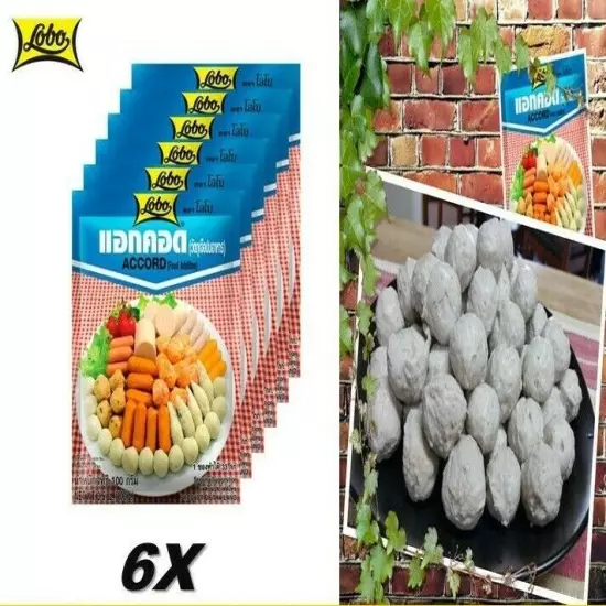 6 X 100G. AUTHENTIC LOBO Thai Accord Powder Meatballs Sausage Maker Pantry 