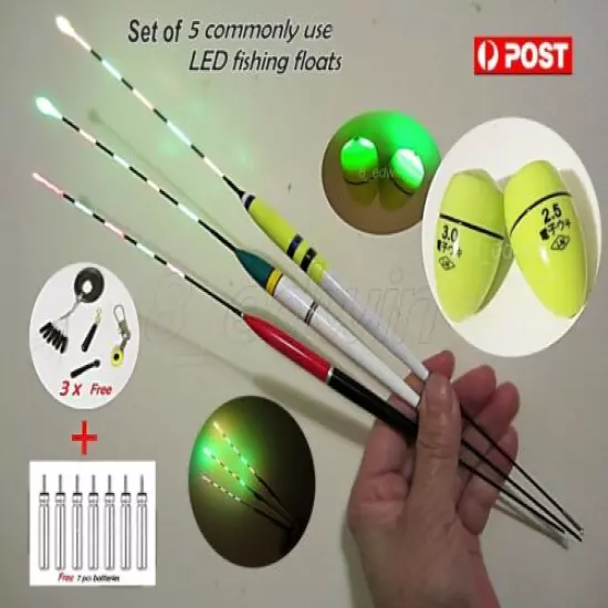 LED Electronic Night Fishing Floats Electric Float + Free Batteries & more !