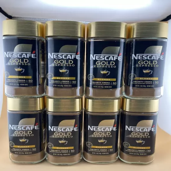 Lot Of 8 NESCAFÉ Gold Espresso Blonde Instant Coffee, 3.5 oz SHIPS NEXT DAY