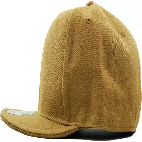 Premium Solid Fitted Cap Baseball Cap Hat, Flat Bill / Brim NEW