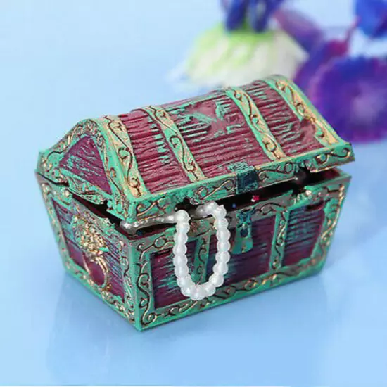 2" Treasure Chest Air Driven Ornament Fish Tank Decor Aquarium Decoration