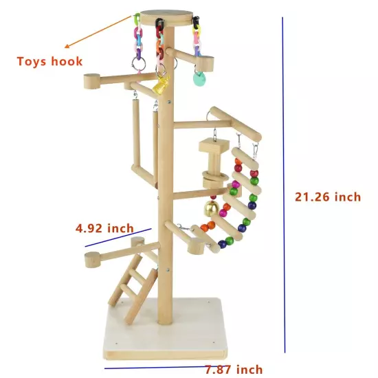 Wood Bird Playground Tabletop Parrots Playgyms Conures Play Stands Perches Pr...