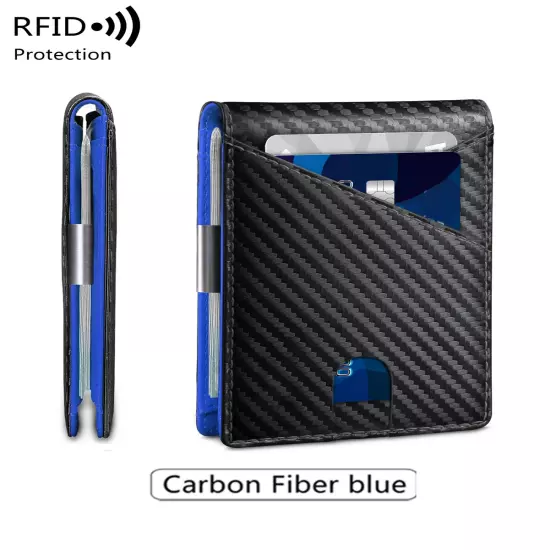 Minimalist men's wallet RFID anti-theft brush double fold cross front pocket