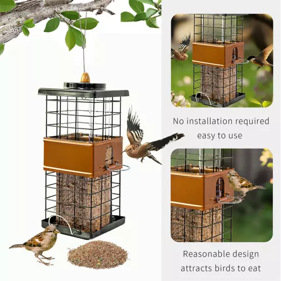 Squirrel Proof Bird Feeder Metal Mesh Bird Feeders for Outdoor Garden Patio Yard