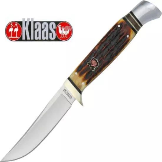 Robert Klaas Bone Handle Medium Hunter - Fixed Blade Hunting Knife & Sheath