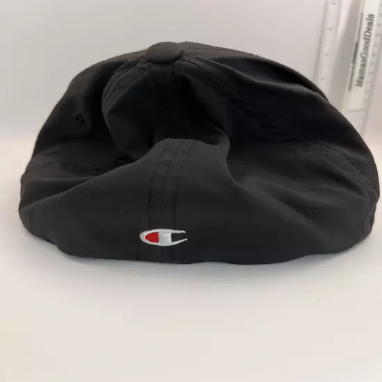 Champion Men's Hat Cap Spell Out Black Flexfit Size S/M Back Logo