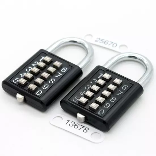 MIONI 10 Digit Push Button Combination Padlock, 5 Digit Locking Mechanism,Blu...