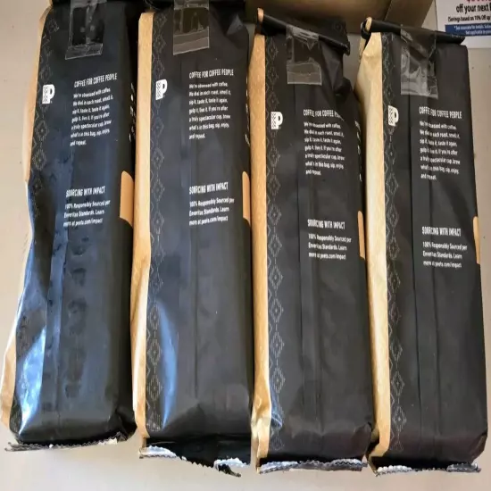 4 x Peet's Coffee Single Origin Brazil GROUND 10.5oz FRESHEST BY 9/14/24