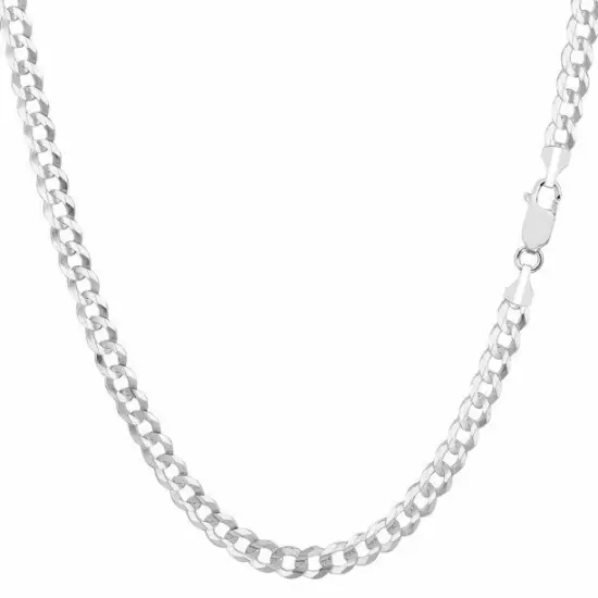 14K Solid White Gold Cuban Link Chain Necklace 2MM Men's Women Size 16"