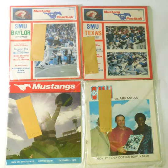 (4) Diff. 1973-1981 SMU Southern Methodist University College Football Programs