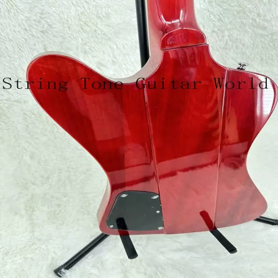 Red Custom Solid Body Electric Guitar White Pickguard 2H Pickups Chrome Part