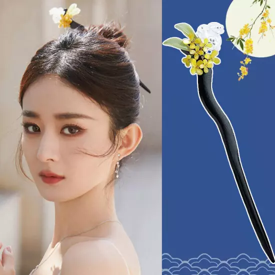 Chinese Style Retro Flower Tassel Hairpin Simple Hair Sticks Hair Accessorie WY4