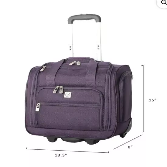 Protege, Arendale Soft Side 16” Under Seat Luggage,Purple lightweight and durabl