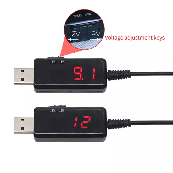 USB Boost Converter Cable DC 5V to 9V 12V USB Step-Up Cable USB to DC 5