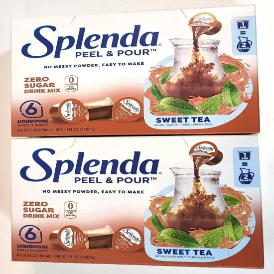 2 PK Splenda Peel Pour Sweet Tea 0 Sugar Pitcher Pods Drink Mix (12 pods) 11/24