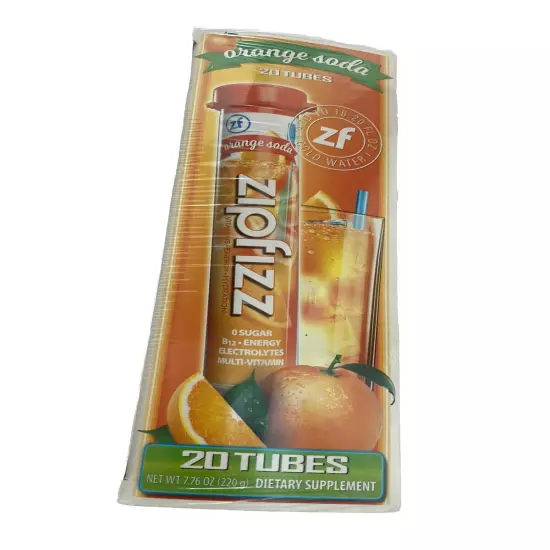 Zipfizz Orange Energy Drink Mix, Box Of 20, Hydration with B12 and Multi Vitamin