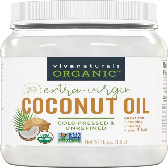 Viva Naturals Organic Extra Virgin Coconut Oil, 54 Fl Oz