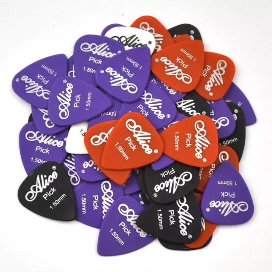 Lots of 100pcs Alice AP-F Matte Nylon Guitar Picks Multi Thickness Mixed Colors