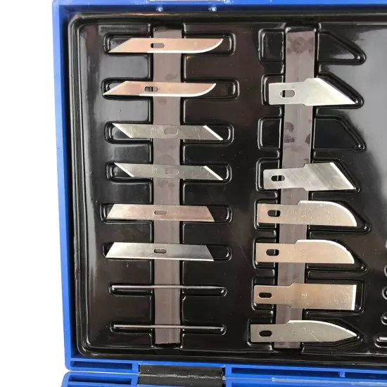 Precision Hobby Knife Set Kit in Box - Knives, Blades, Handles, Stone & Glue