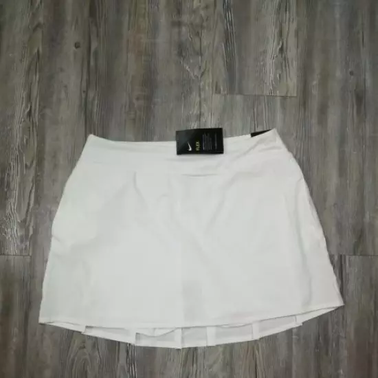 Nike FLEX 15" Dri-Fit Golf Skirt Skort Shorts White BV0257 Women's L