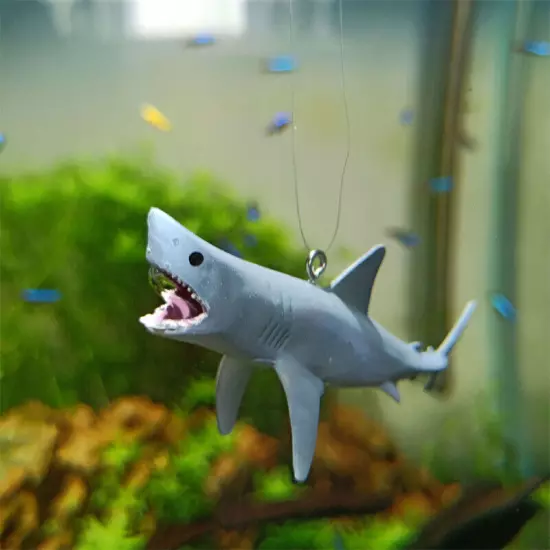 Creative DIY Aquarium Floating Ornaments Aquascape Shark Figurine Decor Fish